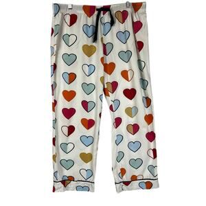 Katie Kime Womens Amour Heart Print Pajama Pants L Multicolor Modal Cotton EUC